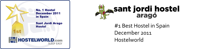Barcelona Hostel Awards Sant Jordi Hostel Arago Hostel Barcelona Best Hostel in Spain december 2011