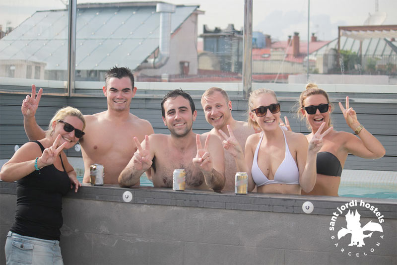 Barcelona Hostel Activities_pool party at Sant Jordi Hostels Barcelona