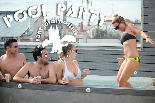 Barcelona Hostel Activities_pool party at Sant Jordi Hostels Barcelona