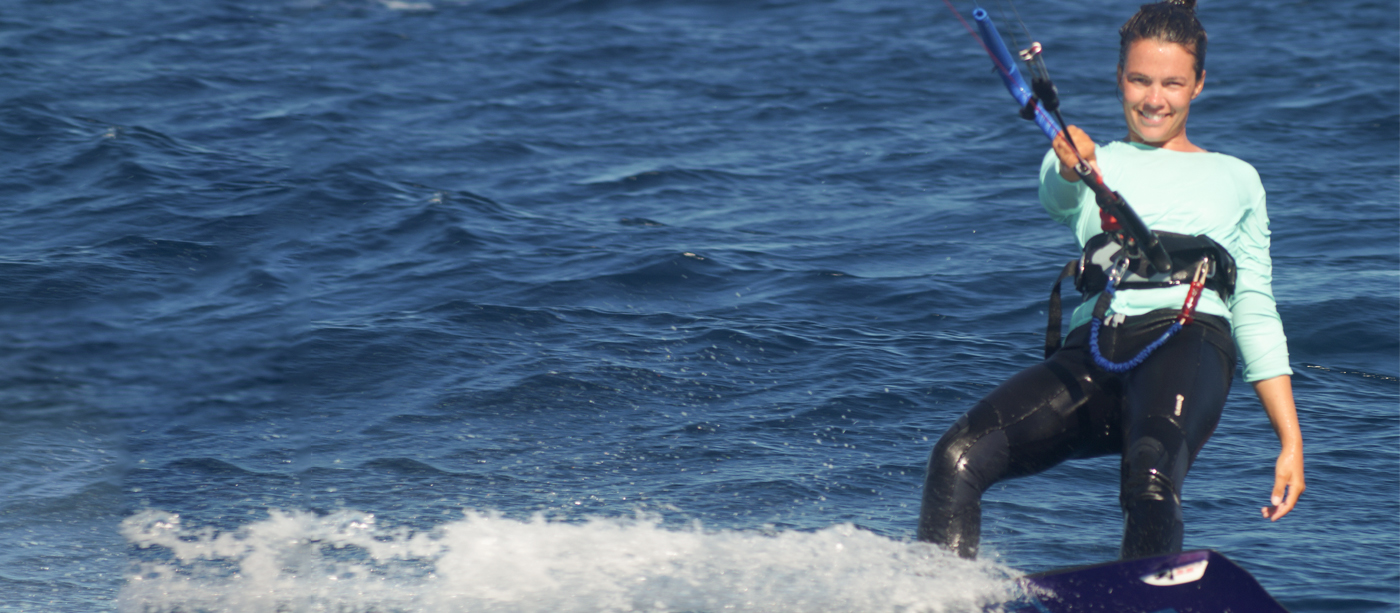 Girl Kitsurfing in Barcelona