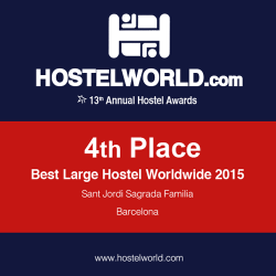 HOSCAR Awards - 4th best large hostel worldwide 2015