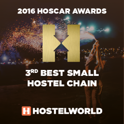 Hoscar Badges 500x500131 HOSCAR awards 2016 3rd best small hostel chain worldwide