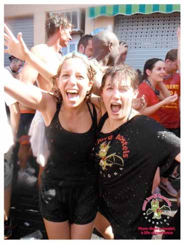 two girls at the la tomatina festival 2012