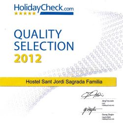 HolidayCheck Quality Selection Award 2012 - Hostel Sagrada Familia