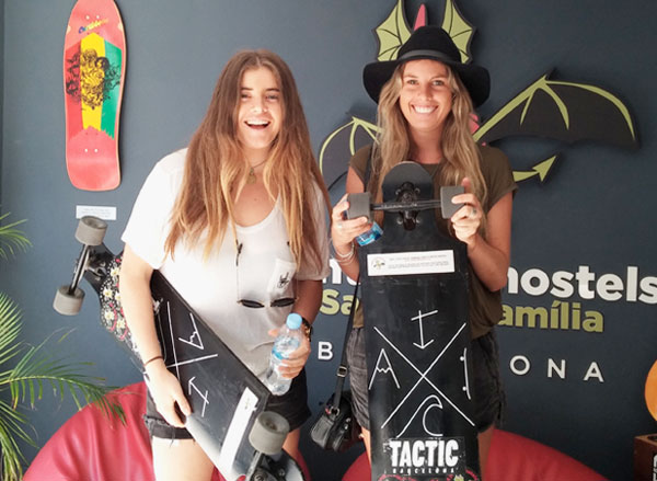 skater girls at the barcelona skate hostel