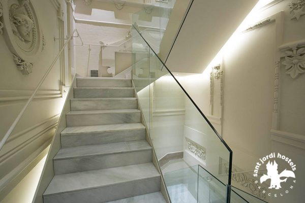 Restored Stairwell - Rock Palace Hostel Barcelona