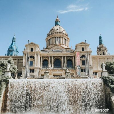 el MNAC visto desde la fuente de montjuic