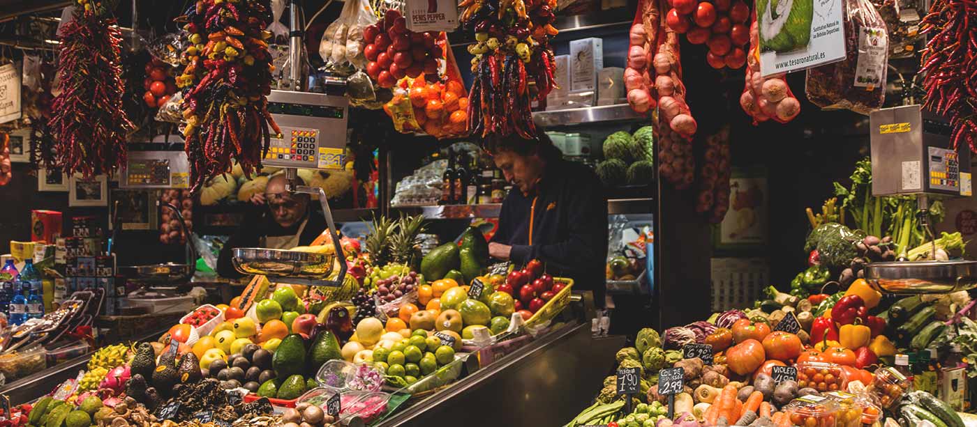 La Boqueria Market Barcelona - fruits and vegetables