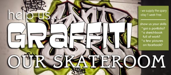 skate hostel barcelona graffiti our skateroom