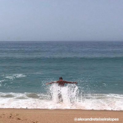 naked man at the beach in lisbon