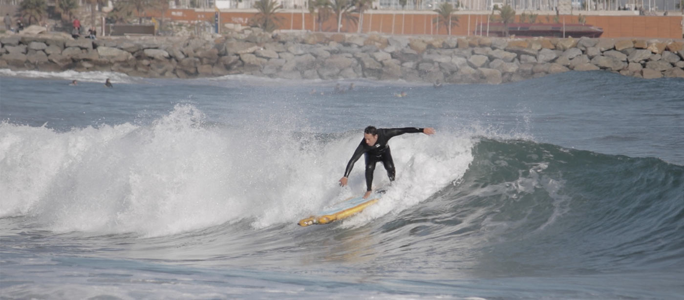 pet bottle surfboard - catching a wave