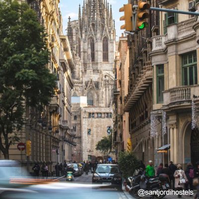 The Cathedral seen from Via Layetana